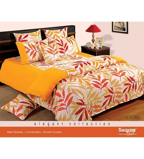 Buy Cotton 200tc King Size Bedsheet With 2 Pillow Covers By Swayam