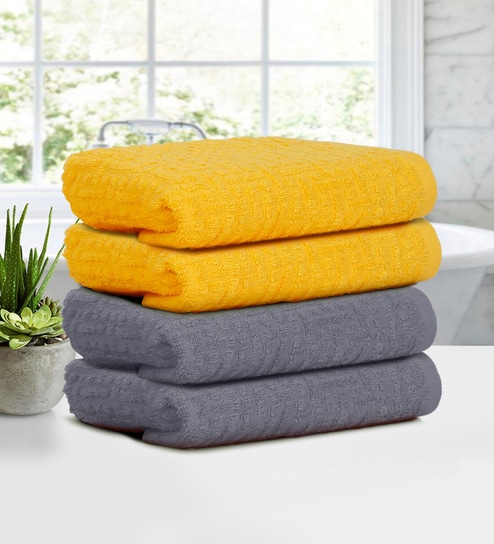 Yellow bath towels discount target