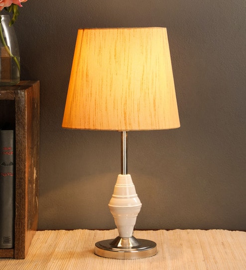 Yellow Fabric Designer Table Lamp by Foziq
