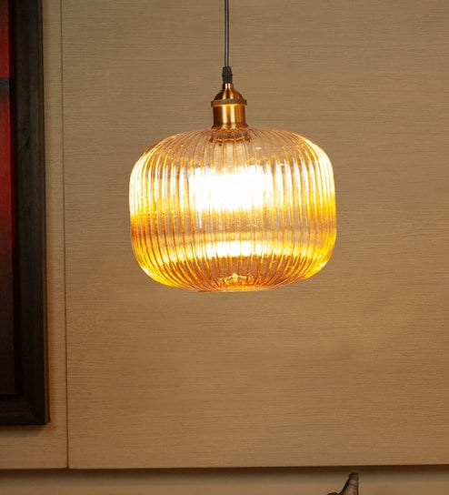 Amber Glass Hanging Light By Kapoor E Illuminations