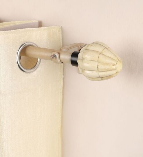 Yellow Iron 48 - 88 Inches Expandable Curtain Rod with Accessories