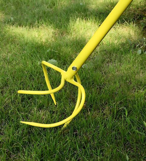 Yellow Manual Garden Hand Tiller & Soil Cultivator with Claw Twist