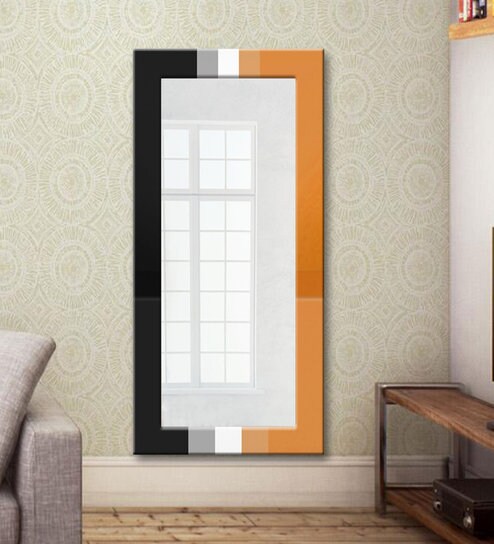 Buy Engineered Wood Full Length Mirror In Yellow Color By 999store