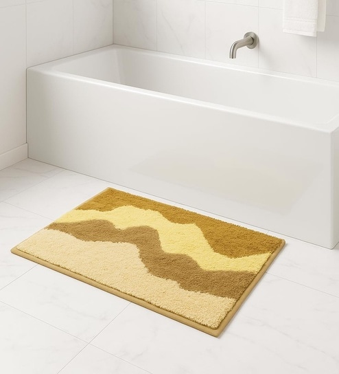 Yellow Microfiber 16x24 Inches Super Soft Bath Mat