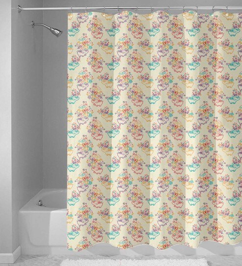 Buy Yellow Nylon Shower Curtain Length 84 Width 48 Inches By