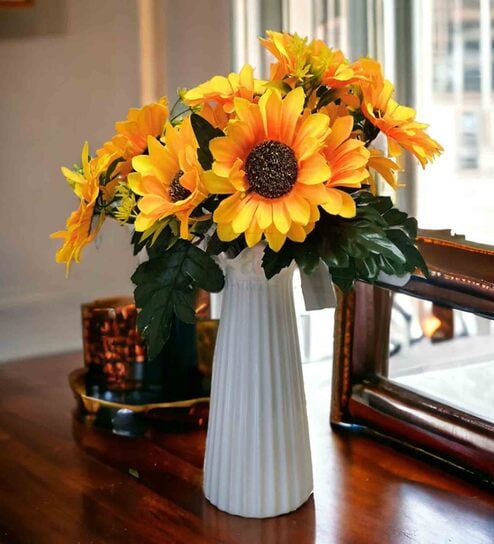 Yellow Polyester Artificial Flower by Art Street