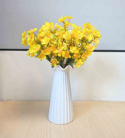 Yellow Polyester Artificial Flower by Art Street