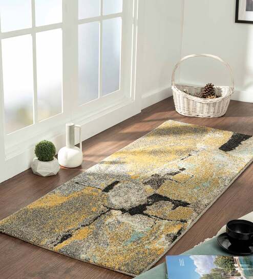 Yellow Polypropylene 5 x 2 Feet Machine Bedside Runner