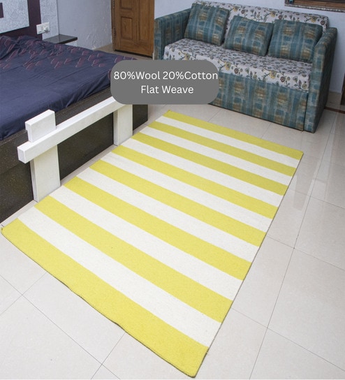 the woven legacy Yellow Stripes Wool Hand Woven Carpet-picture-22