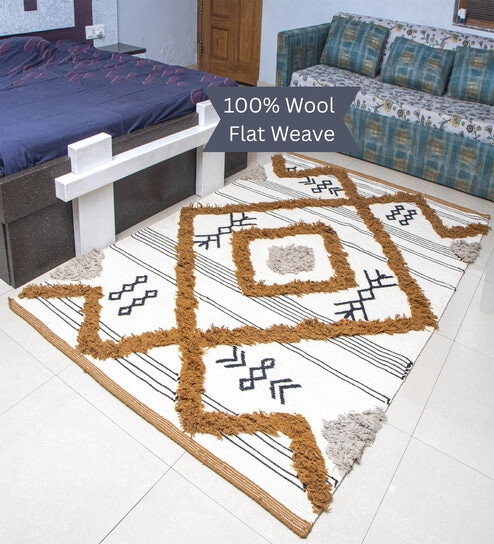 the woven legacy Yellow Traditional Wool 8X5 Feet Hand Woven Carpet-picture-33