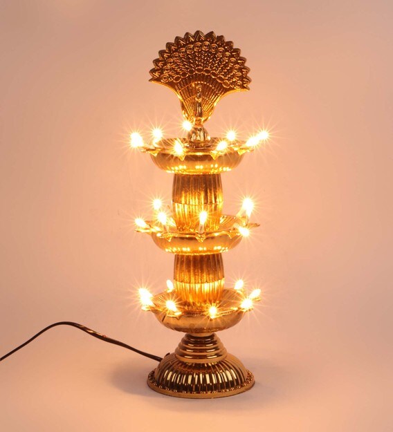 Buy Electric Diya Peacock Yellow Regular String Light by Aps Craft ...