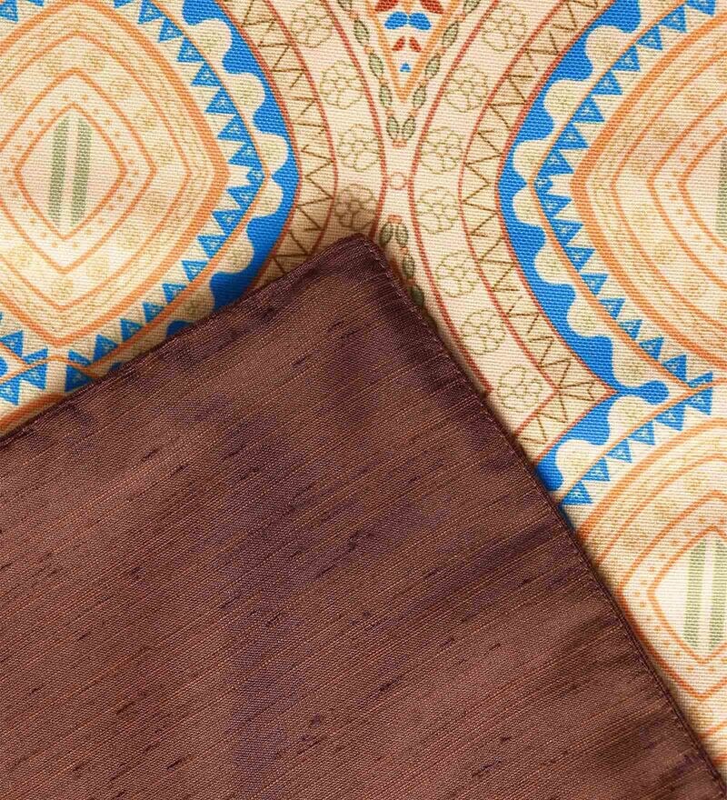 Buy Yellow Polycanvas Floral 84x12 Inches Table Runner by Zeba Online Table Runners Table