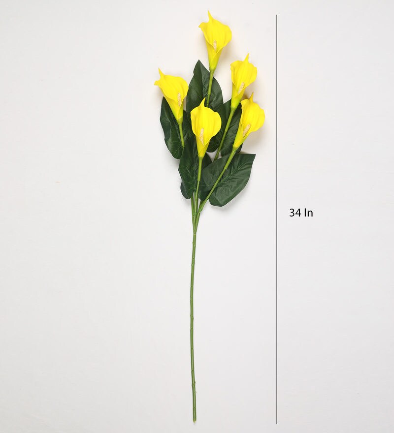 Buy Yellow Polyurethane Real Touch Artificial Callalily Flower by