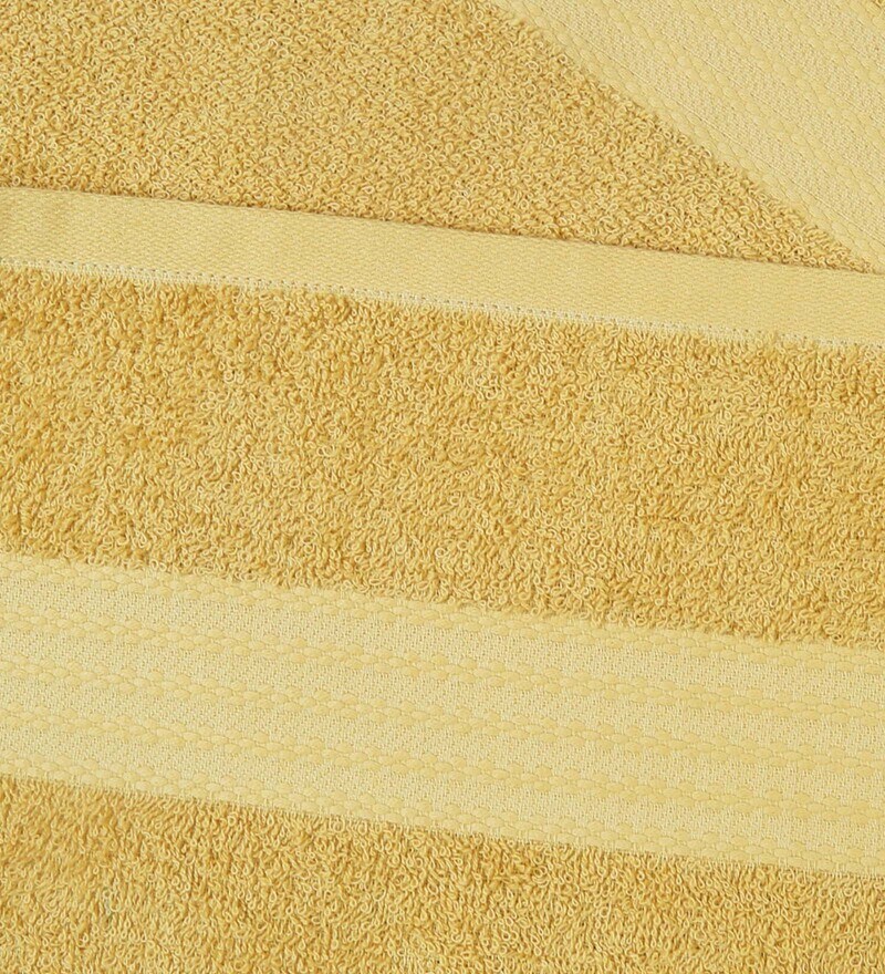 Buy Yellow Solid 400 GSM Cotton Set of 6 Towel Sets By Trident Online Solid Colour Towels Sets