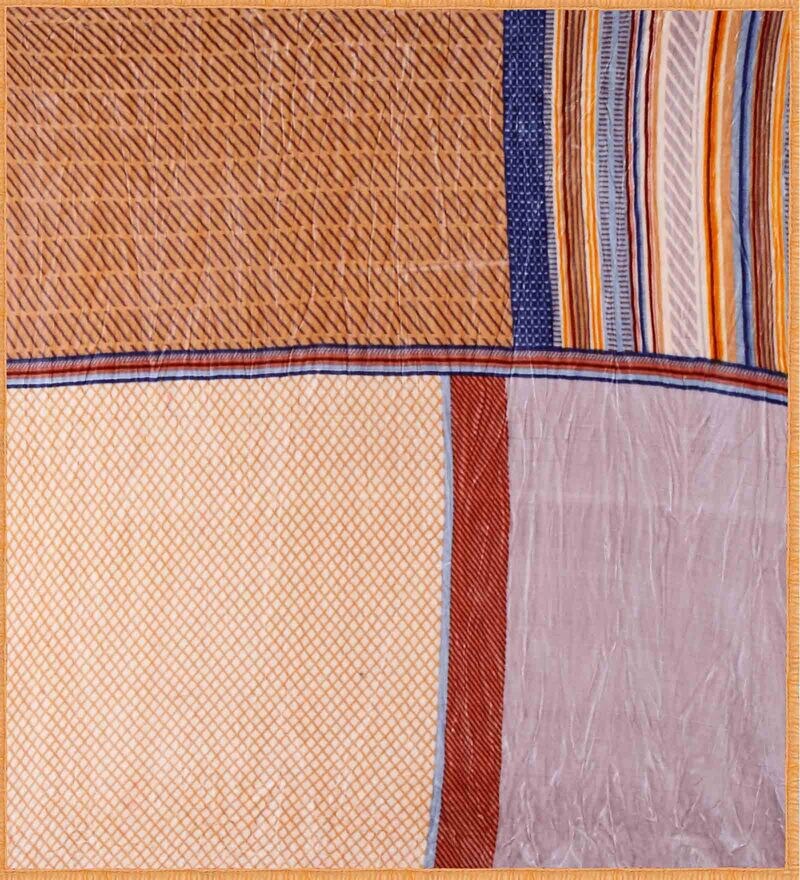 Buy Yellow Wool Striped 850 GSM Double Bed Blanket by Klotthe Online