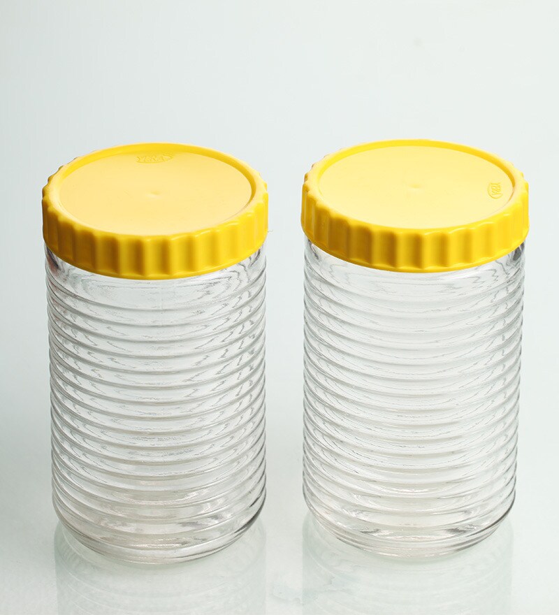 Buy Yera Yellow LiteBites Glassware Snack Jar Set of Two Online