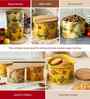 Yellow & Beige Floral Printed Metal Airtight Containers Set Of 3