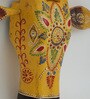 Yellow & Black Handcrafted Cow Sclupture Mango Wood Wall Mask