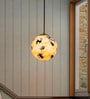 Yellow & Black Marble Pattern 8 Inch Glass Globe Pendant Light
