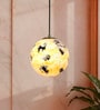 Yellow & Black Marble Pattern 8 Inch Glass Globe Pendant Light