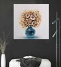 Yellow & Blue 3D Embossed Floral Original Handmade On Canvas Painting