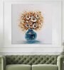 Yellow & Blue 3D Embossed Floral Original Handmade On Canvas Painting