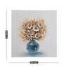 Yellow & Blue 3D Embossed Floral Original Handmade On Canvas Painting