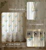 Yellow Cotton Floral 7 Ft Eyelet Door Curtains (Set Of 2)
