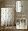 Yellow Cotton Floral 5 Ft Eyelet Window Curtains (Set Of 2)