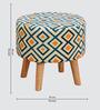 Yellow & Blue Tartan Textured Chair & Stool