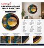 Yellow & Gold Abstract Round Wall Art 15 Inch
