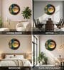 Yellow & Gold Abstract Round Wall Art 15 Inch