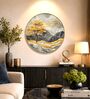 Yellow & Gold Abstract Round Wall Art 15 Inch