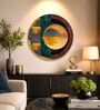 Yellow & Gold Abstract Round Wall Art 15 Inch