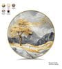 Yellow & Gold Abstract Round Wall Art 15 Inch