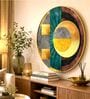 Yellow & Gold Abstract Round Wall Art 15 Inch