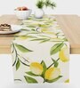 Floral (72x13) Yellow & White Cotton Table Runner