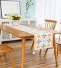 Yellow & Green Floral Woven Cotton Table Runner with Tassels