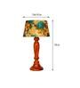 Ryan Yellow & Green Fabric Shade Night Lamp With Wood Base