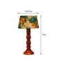 Marsden Yellow & Green Fabric Shade Night Lamp With Wood Base
