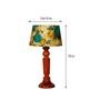 Delmas Yellow & Green Fabric Shade Night Lamp With Wood Base