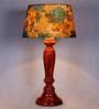 Ryan Yellow & Green Fabric Shade Night Lamp With Wood Base