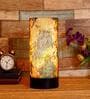 Pascal Yellow & Green Fabric Shade Table Lamp With Wood Base