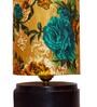 Castries Yellow & Green Fabric Shade Night Lamp With Wood Base