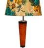 Rimini Yellow & Green Fabric Shade Night Lamp With Wood Base