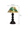 Moby Yellow & Green Fabric Shade Night Lamp With Wood Base