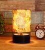 Castries Yellow & Green Fabric Shade Night Lamp With Wood Base