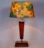 Rimini Yellow & Green Fabric Shade Night Lamp With Wood Base