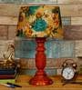 Poulsen Yellow & Green Fabric Shade Night Lamp With Wood Base