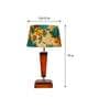 Rimini Yellow & Green Fabric Shade Night Lamp With Wood Base